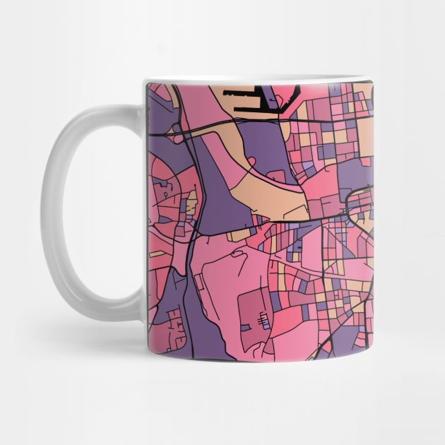 Dortmund Map Pattern in Purple & Pink by PatternMaps